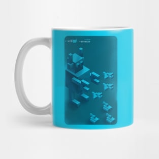 Retro giant robot attack Mug